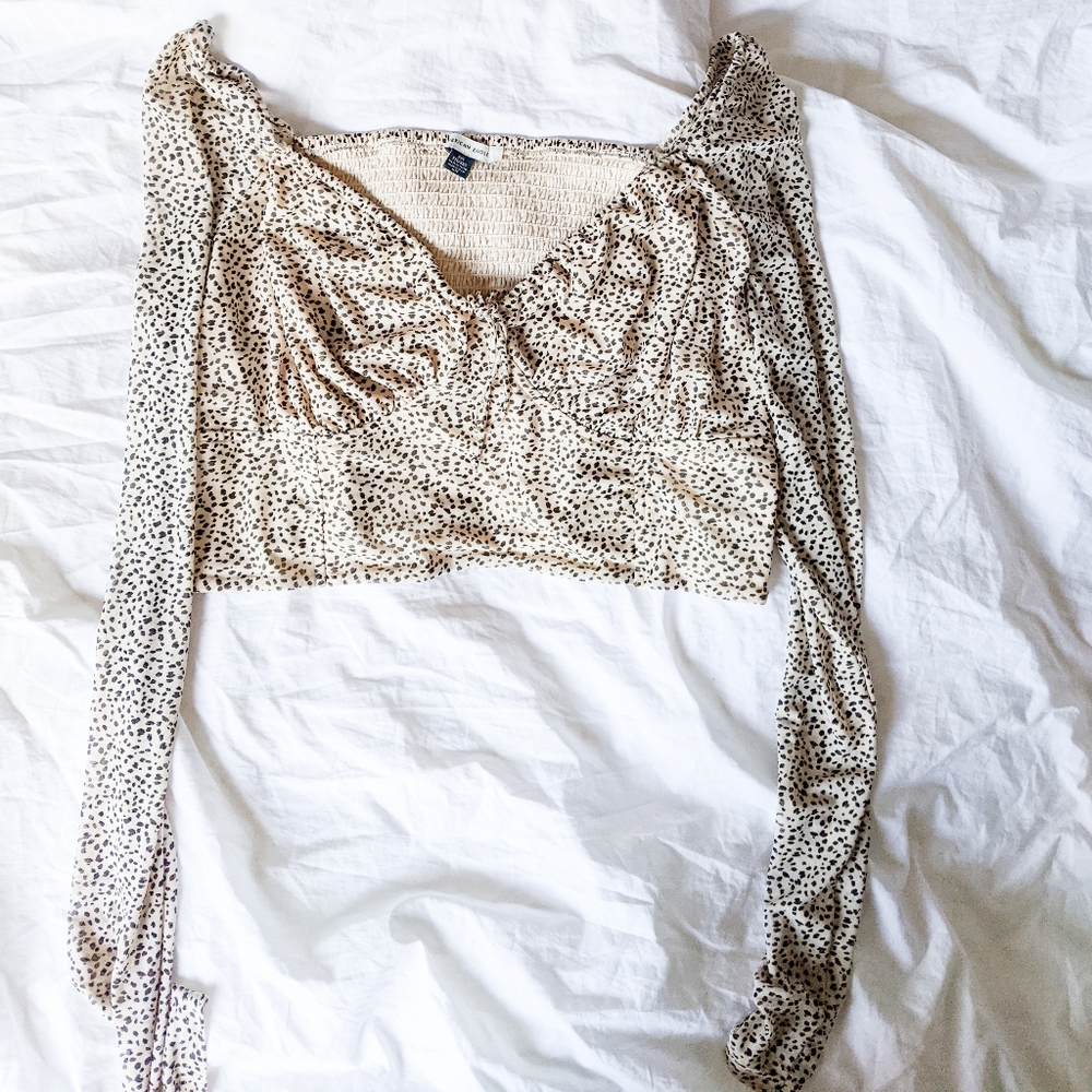 American Eagle Long Sleeve Crop Top Blouse XXL